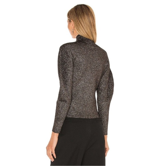A.L.C. Samuel Metallic Puff Sleeve Sweater - Picture 4 of 9